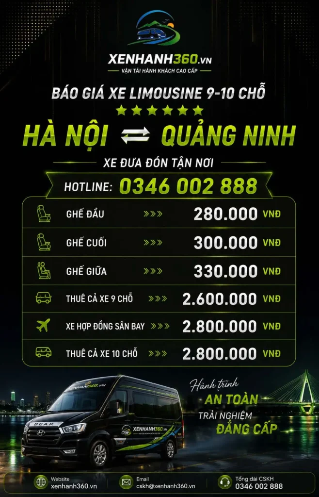 Bảng giá xe limousine Xe Nhanh 360