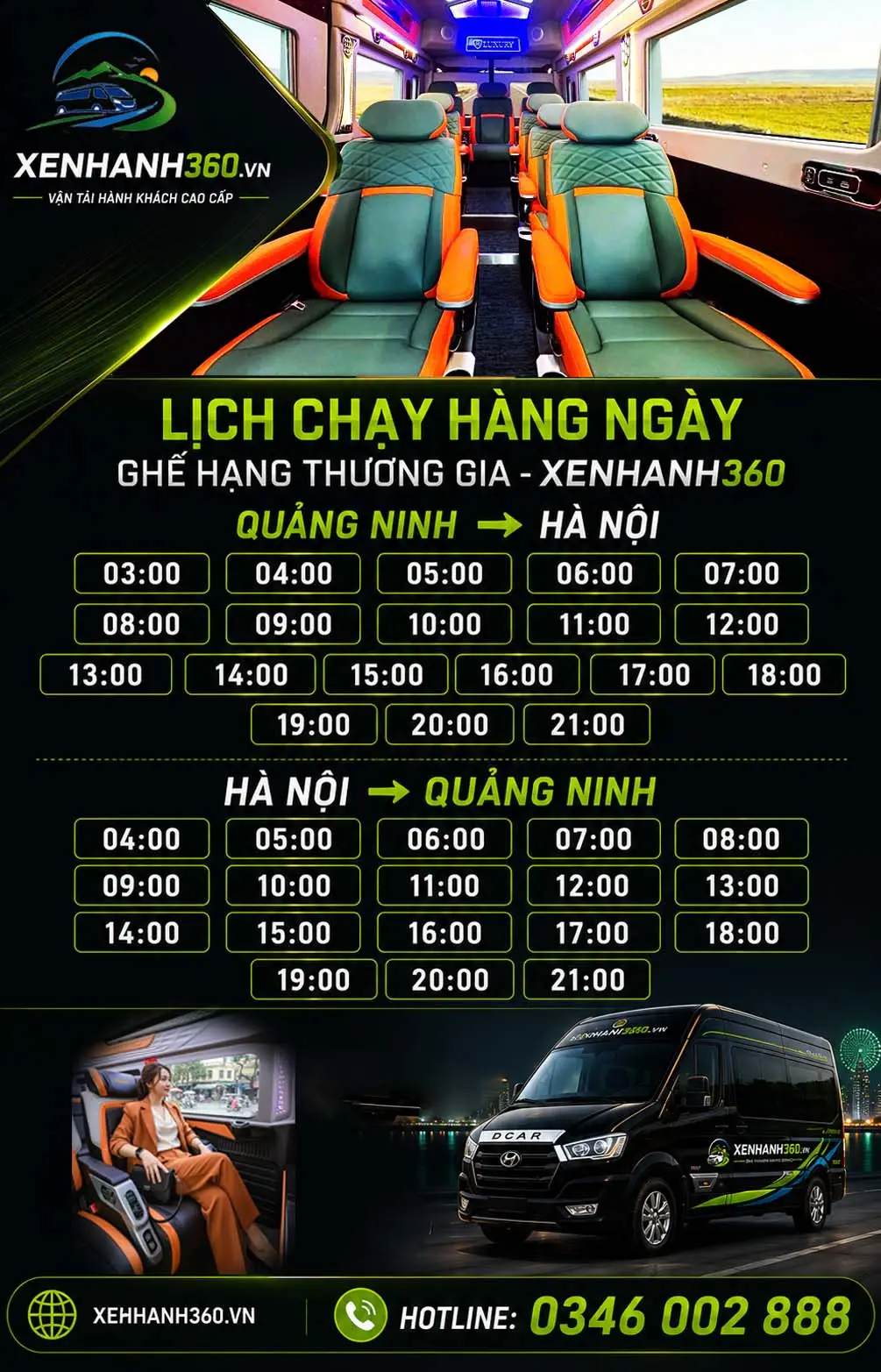 Lịch trình xe Hà Nội Quảng Ninh Xe Nhanh 360