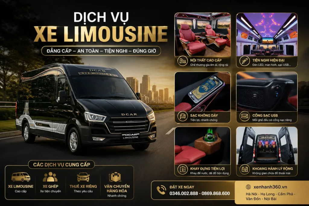 Nội thất xe limousine Xe Nhanh 360