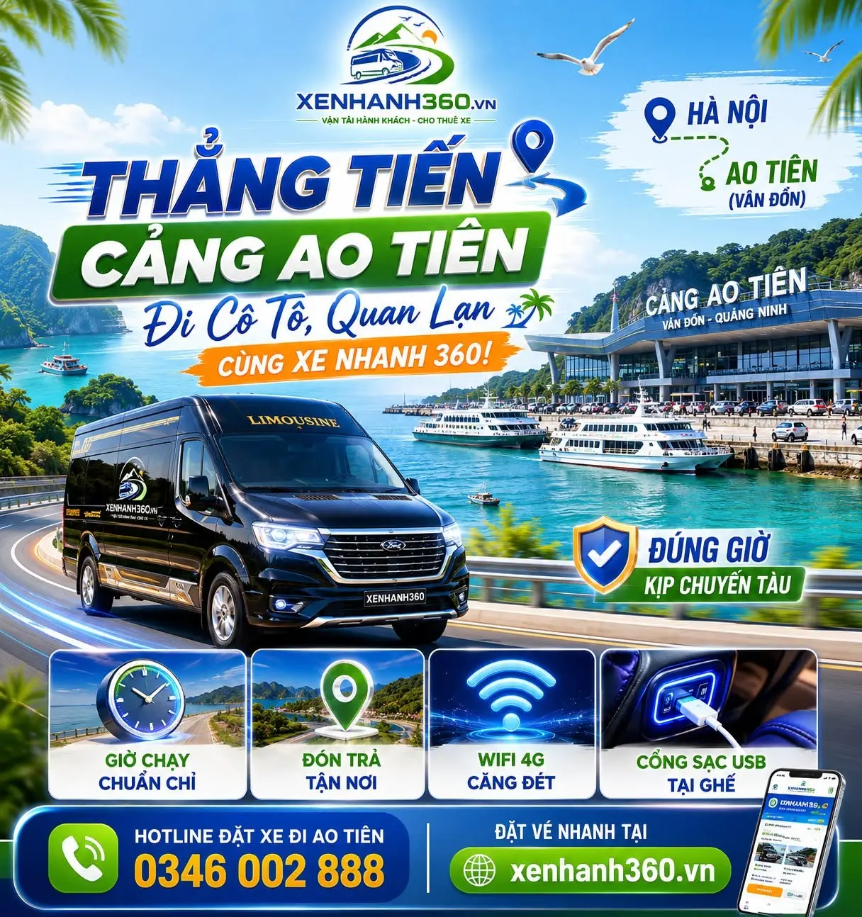 Xe chuyên tuyến Hà Nội Ao Tiên